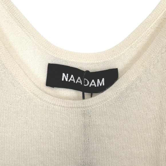Naadam Fancy Cashmere Knit Tank White V-Neck Sleeveless Top Size Small - Picture 5 of 8